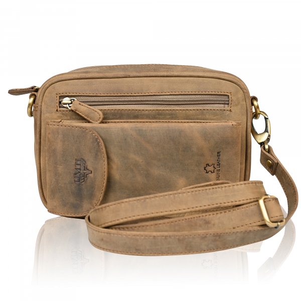 Leder Handgelenktasche für Unisex aus Rindleder 23- (147A) Herrentasche echtes Leder Tasche Bag Neu